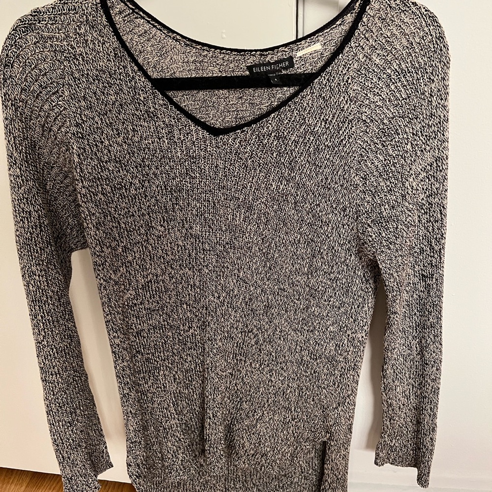 Eileen Fisher heathered v neck sweater